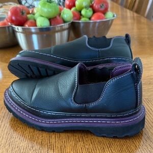 Stylish Black and Purple Women's Ankle Booties